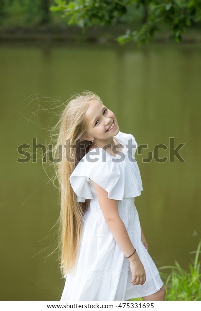 Small Girl Kid Long Blonde Hair Stock Photo Edit Now 475331695