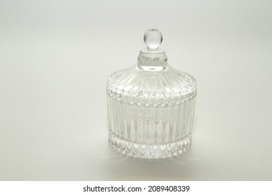 Small Glass Container On White Background