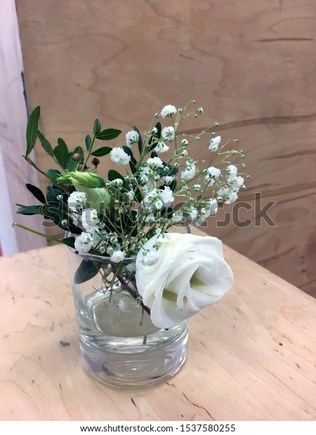 Small Glass Vase Bouquet Roses Dried Stock Photo Edit Now 1537580255