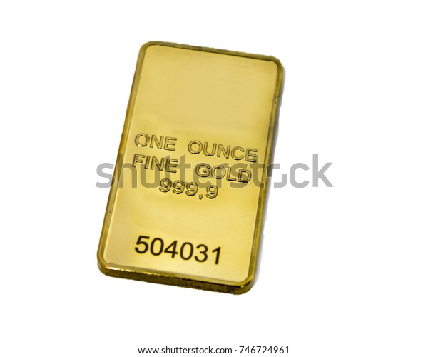 Small Gold Bar On White Background photo de stock (modifier