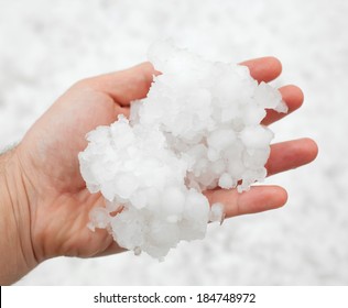 Small grains of hail in the hand.