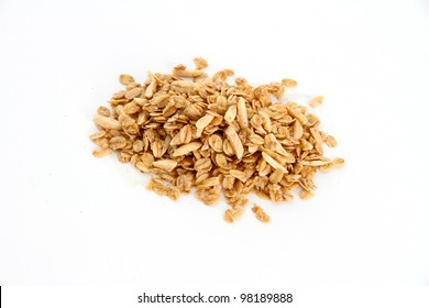 Small Granola Pile On A White Background