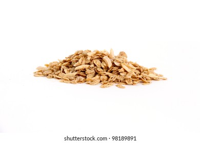 Small Granola Pile On A White Background