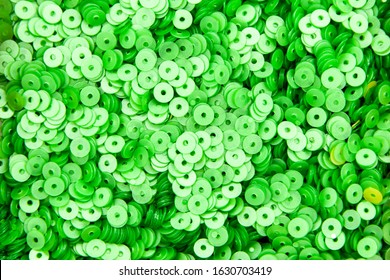 Small Green Sequins For Needlework
