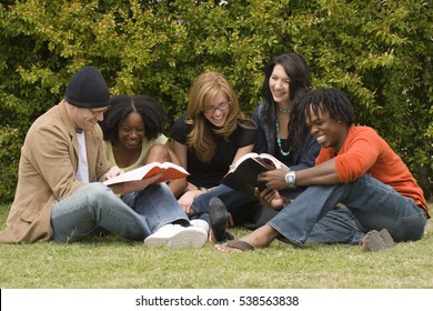 Small Group Of Friends Studying Together.