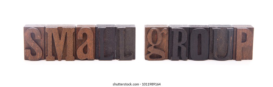 SMALL GROUP Spelled In Wooden Block Letters - Perfect For A Church Bulletin