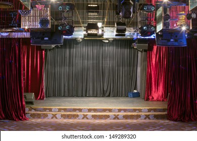 Small Hall With A Stage And A Mirrored Ceiling