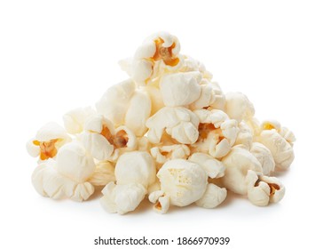 small heap of popcorn isolated on white