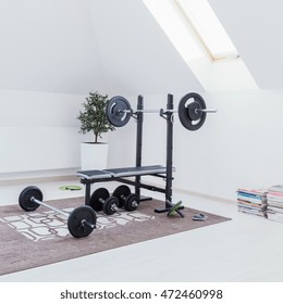 Small Home Gym With Bench With Dumbbells