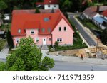 Small house with tree.