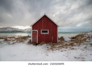 A Small Hut In Lofoten Beach