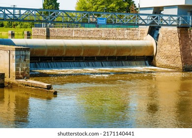 A Small Hydroelectric Power Plant In The City Of Nitra In Slovakia.