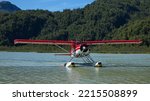 Small hydroplane in Lake Clark National Park in Alaska,United States,North America
