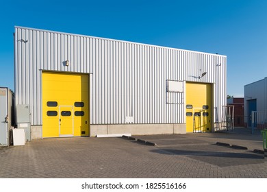 Industrial Warehouse Green Yellow Roller Doors Stock Photo (Edit Now ...