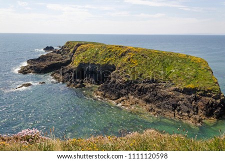 Small isle close to Annestown Beach in County Waterford,Ireland.