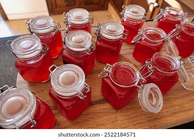 Small jars of homemade sweet chilli sauce made from home grown organic chillies. Sometimes called chilli jam.
 - Powered by Shutterstock