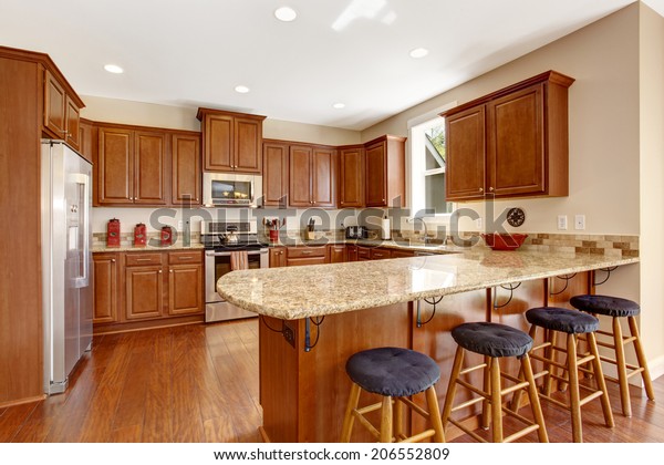 Small Kitchen Area Vaulted White Ceiling Stock Photo Edit