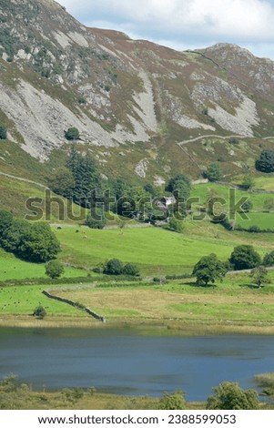 The small lake of Langdale Tarn in the valley of Little Langdale in the Lake District
