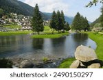 The small lake of San Leonardo, in the alpine park in Vermiglio, Val di Sole, Italy