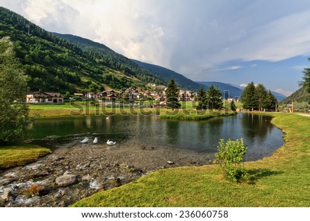 small lake in Vermiglio, Val di Sole, Trentino, Italy Stock photo © 