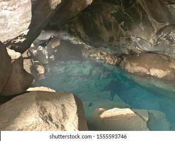 Grjótagjá, A Small Lava Cave Near Lake Mývatn In Iceland