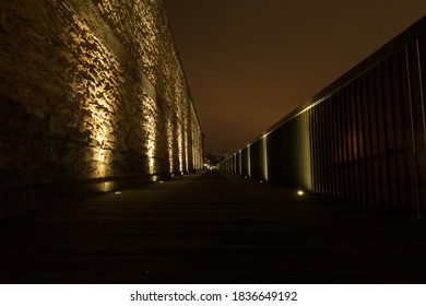 small lights on the path