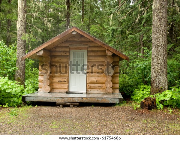 Small Log Cabin Forest Trees Stock Photo Edit Now 61754686