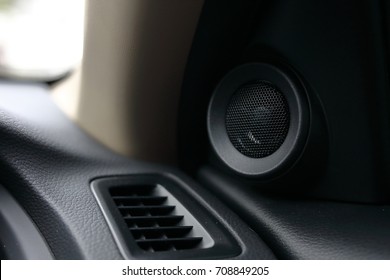 small loudspeaker stereo music audio in modern car