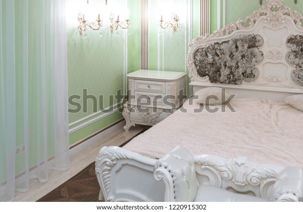 Small Luxury Bedroom Bath Expensive Furniture Royalty Free Stock