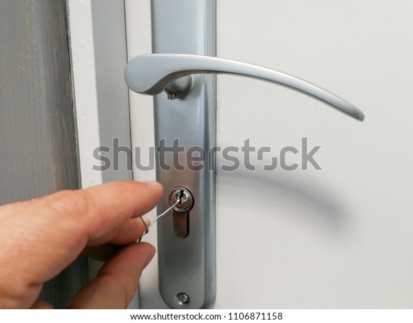 Small Metal Wire Inserted Keyhole Door Stock Photo Edit Now