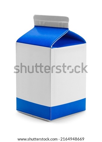 Small Milk Carton Cut Out on White.