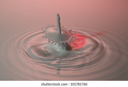 A small milk drop fall on liquid surface and jump back to collide with the second drop, forming a sundial-shaped splash . Got this shot with micro photography equipments