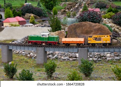 Small Model Train On Rails