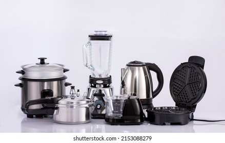 Small modern kitchen appliances - Isolated on neutral background - Shutterstock ID 2153088279
