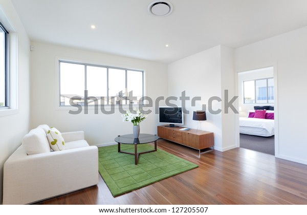 Small Modern Living Room Tv Couch Stock Photo Edit Now 127205507