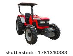 Small modern powerful agricultural tractor