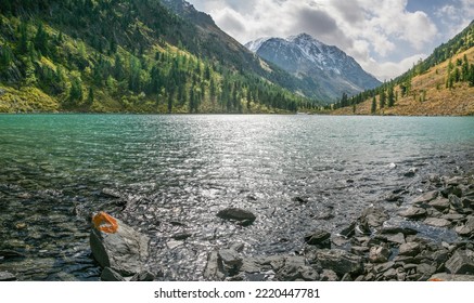 Small Mountain Lake, Autumn Nature, Rocky Bottom