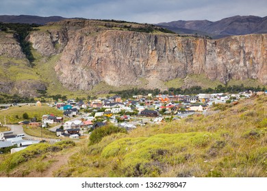 Small Mountain Town El Chalten At Foothills Of Andes, Patagonia, Argentina, South America