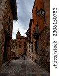 Small mountain village in Spain. Landscape. Teruel. Albarracin. 