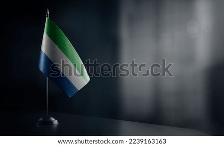 Small national flag of the Sierra Leone on a black background. Stock photo © 