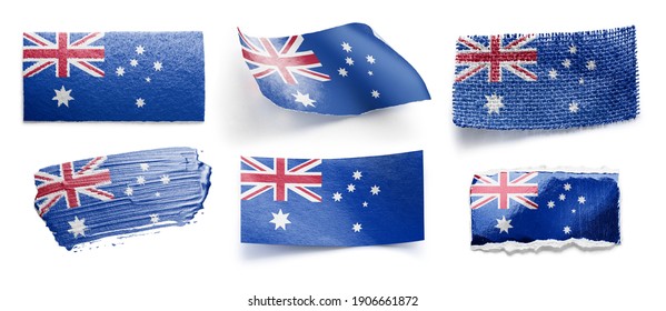 Small national flags of the Australia on a dark background - Powered by Shutterstock