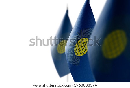 Small national flags of the Commonwealth on a white background