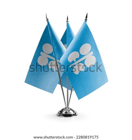 Small national flags of the Organization of the Petroleum Exporting Countries on a white background.