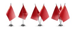 Small National Flags Of The USSR On A White Background.
