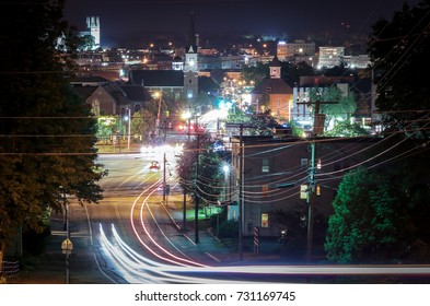 Small New England Town At Night