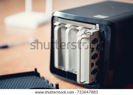 Small office or home NAS server. Own cloud or streaming source. Data security solution. Zdjęcia stock © 