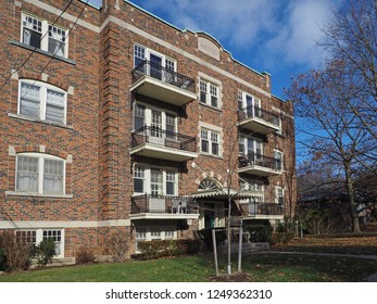 Small Old Fashioned Brick Apartment Building