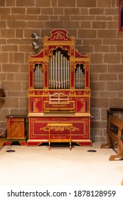small organ inside the church. Wind instrument