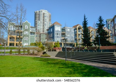 Small Park Zone In Canadian City On Winter Season