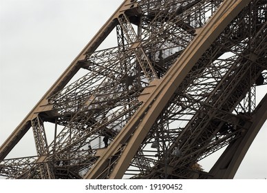 Small part of Eiffel Tower in Paris, France
